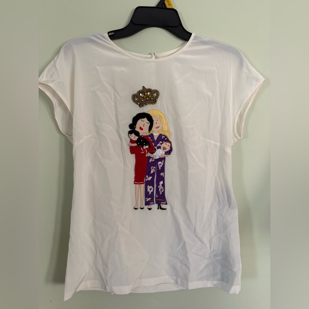 Dolce & Gabbana White Tee with Royal Graphic